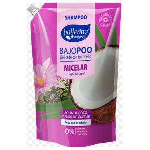 SHAMPOO BALLERINA 750ML BAJOPOO MICELAR COCO Y CACTUS