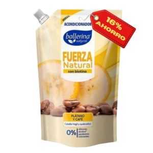 ACONDICIONADOR BALLERINA 750ML FUERZA NATURAL PLATANO CAFE