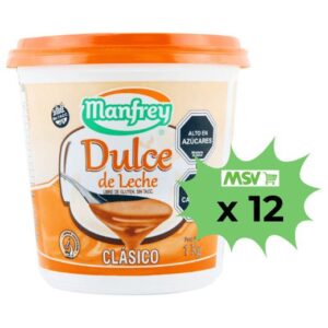 CAJA12 DULCE DE LECHE MANFREY 1KG