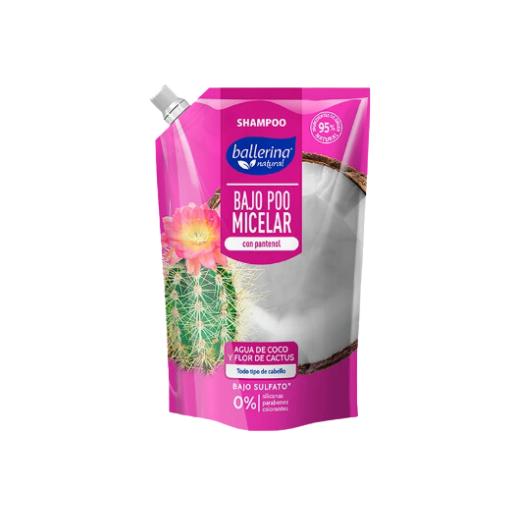 SHAMPOO BALLERINA 750ML BAJOPOO MICELAR COCO Y CACTUS